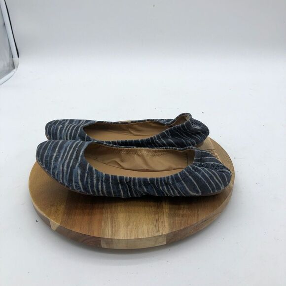 Lucky Brand Emmie Ballet Flats Womens 6 Blue Stripe Slip On Shoes Casual - Picture 7 of 9